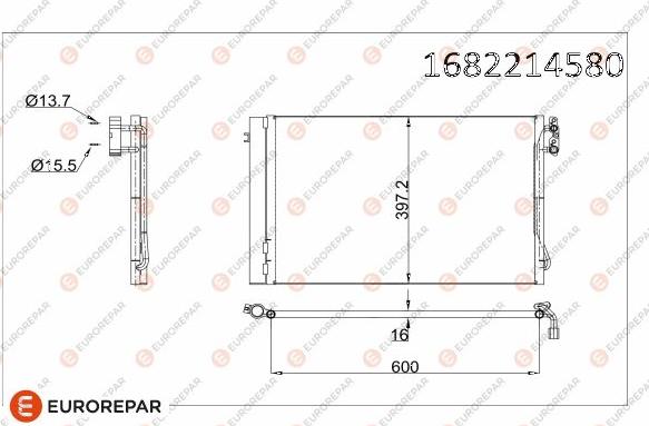 EUROREPAR 1682214580 - Condensatore, Climatizzatore autozon.pro