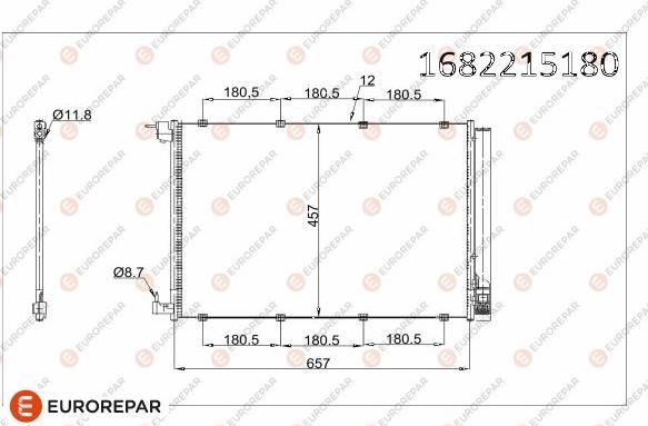 EUROREPAR 1682215180 - Condensatore, Climatizzatore autozon.pro