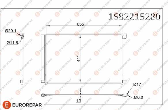 EUROREPAR 1682215280 - Condensatore, Climatizzatore autozon.pro