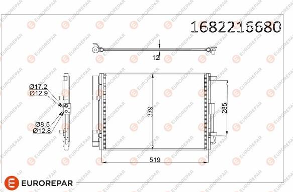 EUROREPAR 1682216680 - Condensatore, Climatizzatore autozon.pro