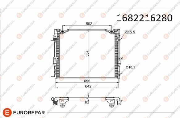 EUROREPAR 1682216280 - Condensatore, Climatizzatore autozon.pro