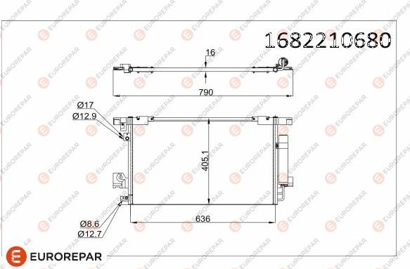 EUROREPAR 1682210680 - Condensatore, Climatizzatore autozon.pro