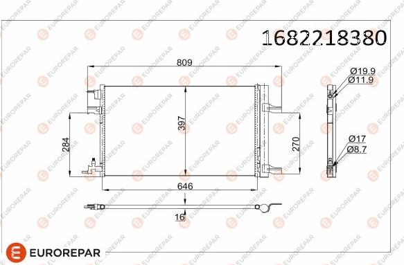 EUROREPAR 1682218380 - Condensatore, Climatizzatore autozon.pro