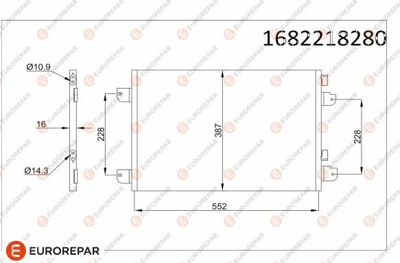 EUROREPAR 1682218280 - Condensatore, Climatizzatore autozon.pro