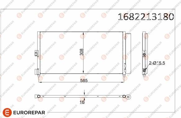 EUROREPAR 1682213180 - Condensatore, Climatizzatore autozon.pro