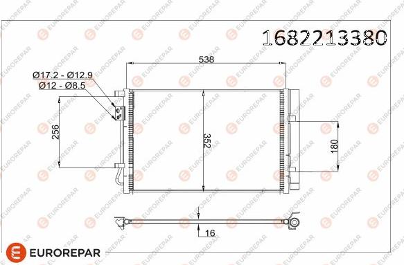 EUROREPAR 1682213380 - Condensatore, Climatizzatore autozon.pro