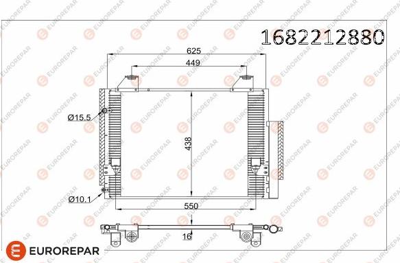 EUROREPAR 1682212880 - Condensatore, Climatizzatore autozon.pro