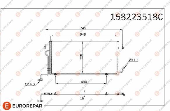 EUROREPAR 1682235180 - Condensatore, Climatizzatore autozon.pro