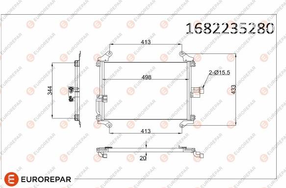 EUROREPAR 1682235280 - Condensatore, Climatizzatore autozon.pro