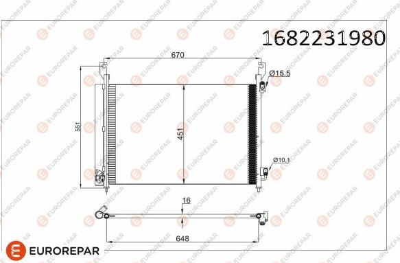 EUROREPAR 1682231980 - Condensatore, Climatizzatore autozon.pro