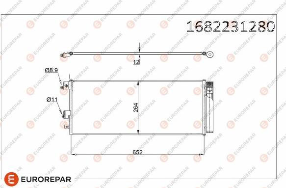 EUROREPAR 1682231280 - Condensatore, Climatizzatore autozon.pro