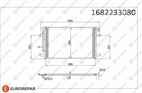 EUROREPAR 1682233080 - Condensatore, Climatizzatore autozon.pro