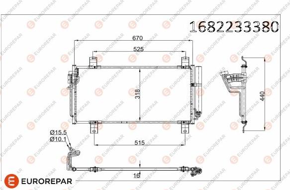 EUROREPAR 1682233380 - Condensatore, Climatizzatore autozon.pro