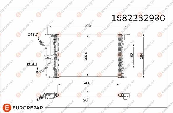 EUROREPAR 1682232980 - Condensatore, Climatizzatore autozon.pro