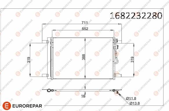 EUROREPAR 1682232280 - Condensatore, Climatizzatore autozon.pro