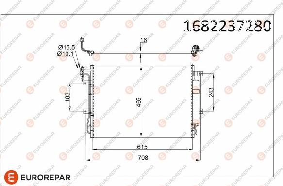 EUROREPAR 1682237280 - Condensatore, Climatizzatore autozon.pro