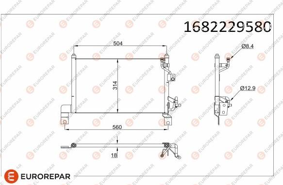 EUROREPAR 1682229580 - Condensatore, Climatizzatore autozon.pro