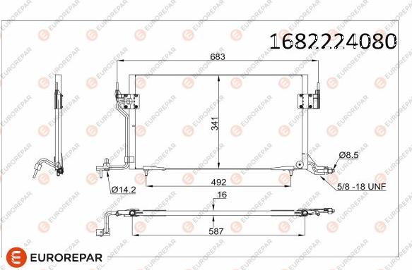 EUROREPAR 1682224080 - Condensatore, Climatizzatore autozon.pro