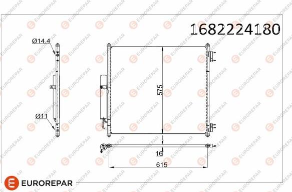 EUROREPAR 1682224180 - Condensatore, Climatizzatore autozon.pro