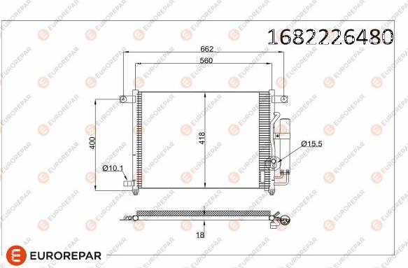 EUROREPAR 1682226480 - Condensatore, Climatizzatore autozon.pro