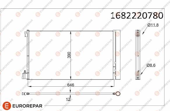 EUROREPAR 1682220780 - Condensatore, Climatizzatore autozon.pro