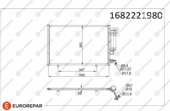 EUROREPAR 1682221980 - Condensatore, Climatizzatore autozon.pro