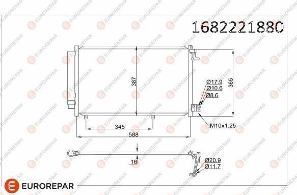 EUROREPAR 1682221880 - Condensatore, Climatizzatore autozon.pro