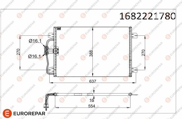 EUROREPAR 1682221780 - Condensatore, Climatizzatore autozon.pro