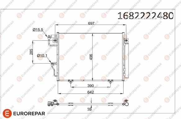 EUROREPAR 1682222480 - Condensatore, Climatizzatore autozon.pro