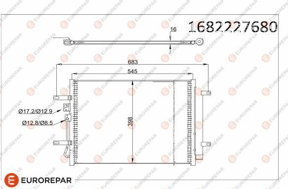 EUROREPAR 1682227680 - Condensatore, Climatizzatore autozon.pro