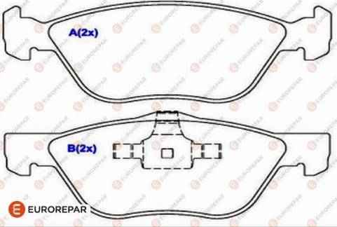 EUROREPAR 1636488180 - Kit pastiglie freno, Freno a disco autozon.pro