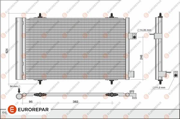 EUROREPAR 1626267480 - Condensatore, Climatizzatore autozon.pro