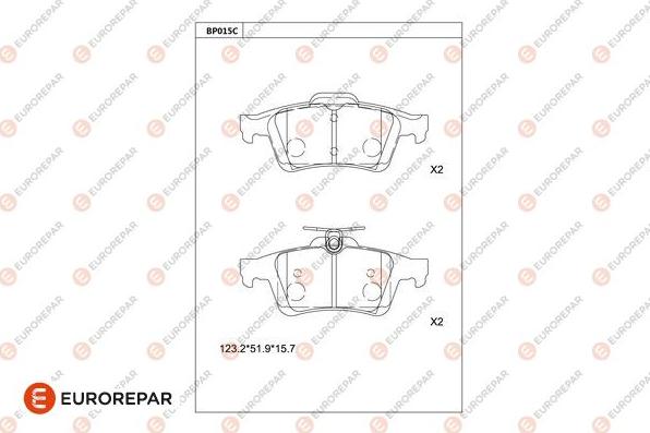 EUROREPAR 1677812980 - Kit pastiglie freno, Freno a disco autozon.pro