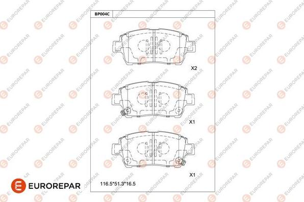 EUROREPAR 1677812380 - Kit pastiglie freno, Freno a disco autozon.pro