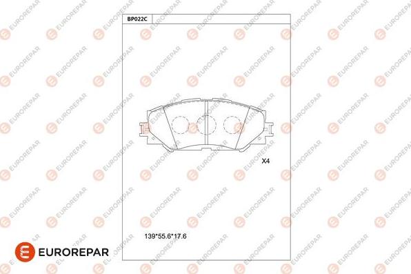 EUROREPAR 1677812280 - Kit pastiglie freno, Freno a disco autozon.pro