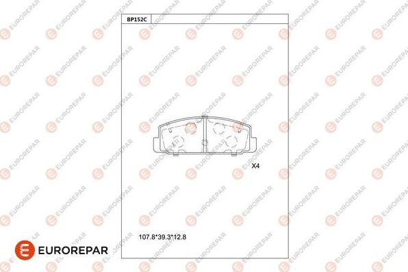 EUROREPAR 1677812780 - Kit pastiglie freno, Freno a disco autozon.pro