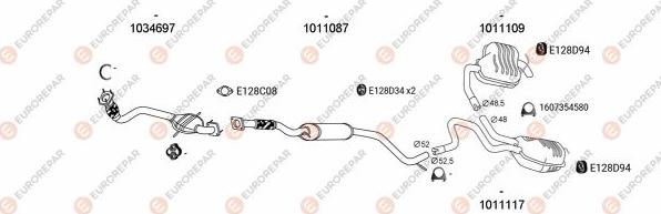 EUROREPAR EXH100978 - Impianto gas scarico autozon.pro