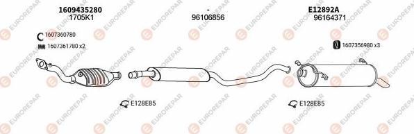 EUROREPAR EXH100433 - Impianto gas scarico autozon.pro