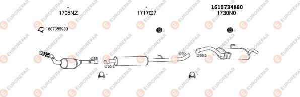 EUROREPAR EXH101988 - Impianto gas scarico autozon.pro
