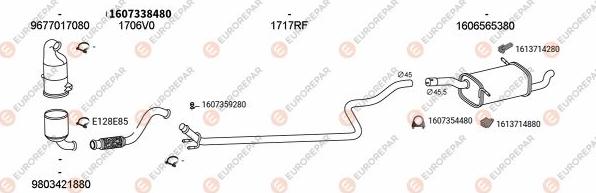 EUROREPAR EXH100600 - Impianto gas scarico autozon.pro