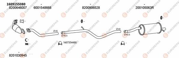 EUROREPAR EXH100634 - Impianto gas scarico autozon.pro