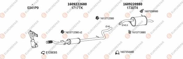 EUROREPAR EXH100628 - Impianto gas scarico autozon.pro