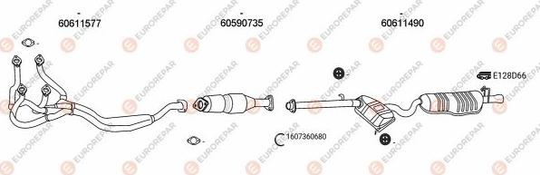 EUROREPAR EXH100014 - Impianto gas scarico autozon.pro