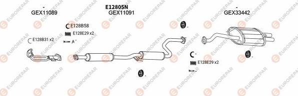 EUROREPAR EXH100127 - Impianto gas scarico autozon.pro