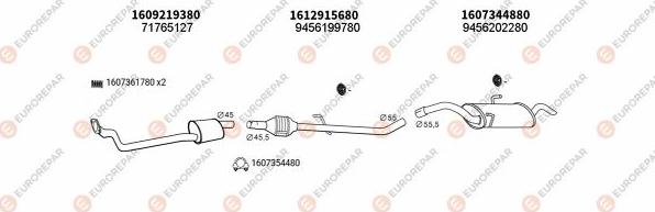 EUROREPAR EXH100804 - Impianto gas scarico autozon.pro