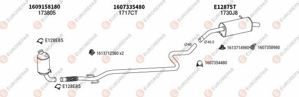EUROREPAR EXH100399 - Impianto gas scarico autozon.pro