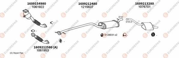 EUROREPAR EXH101014 - Impianto gas scarico autozon.pro