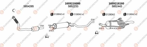 EUROREPAR EXH101374 - Impianto gas scarico autozon.pro