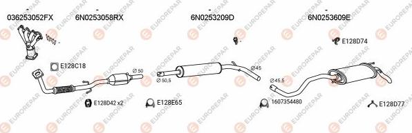 EUROREPAR EXH103606 - Impianto gas scarico autozon.pro