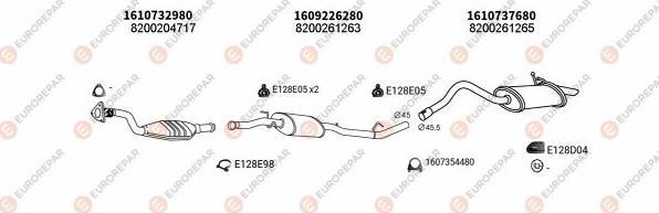 EUROREPAR EXH102400 - Impianto gas scarico autozon.pro